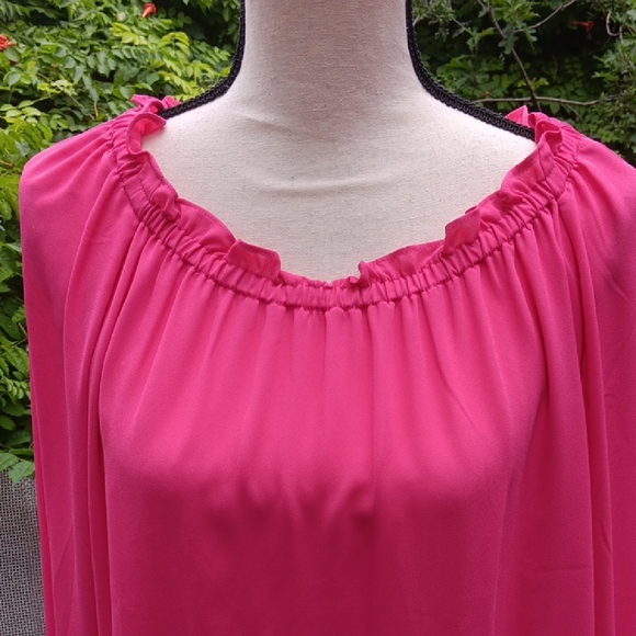 Talbots Fuchsia Ruffle Blouse - Picture 2 of 10